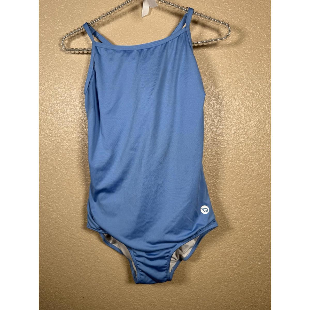 Baleaf Women Size 36 Baby Blue One Piece Swim Cross Racer Back Swimsuit Bathing